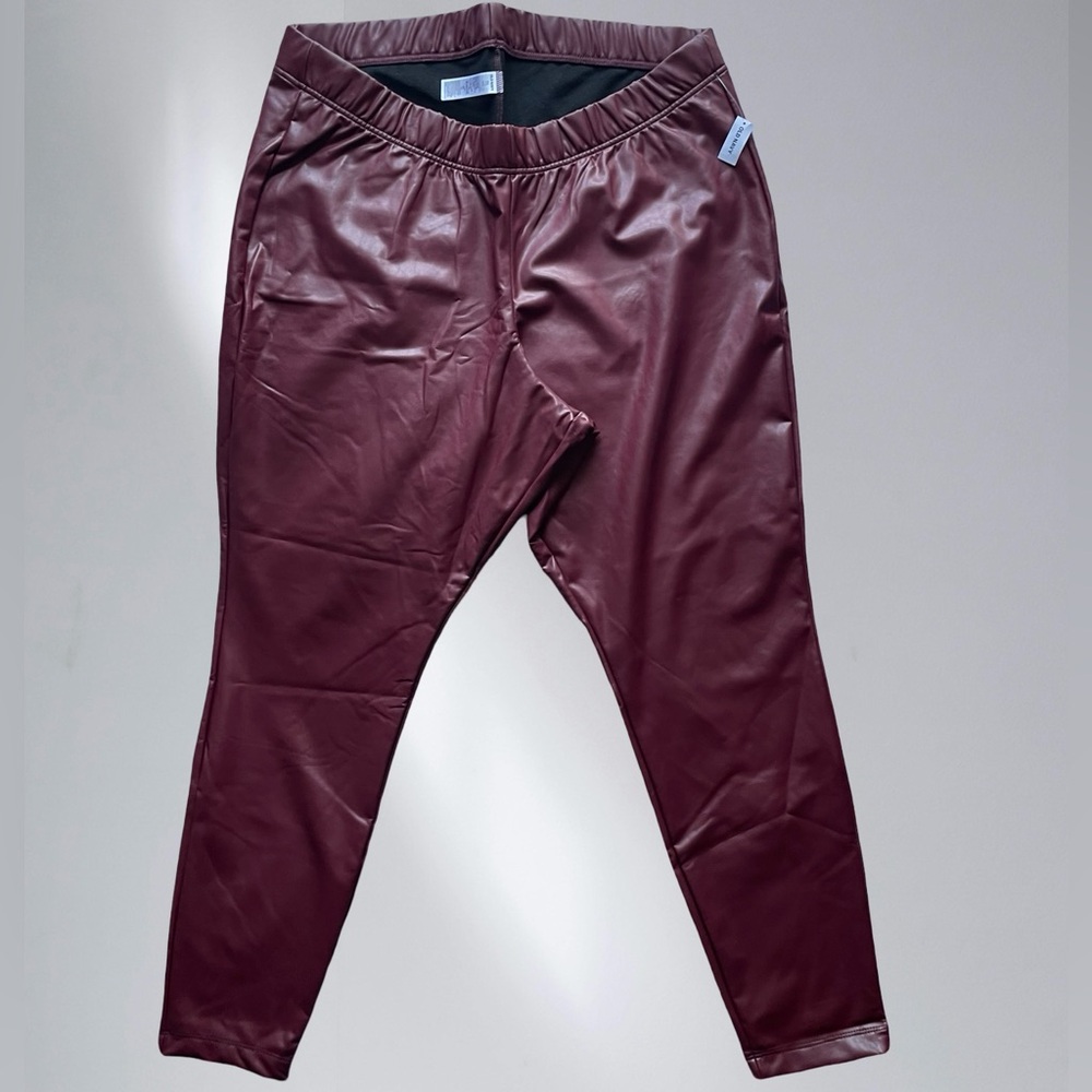 Old Navy Burgundy Faux Leather Leggings size XXL